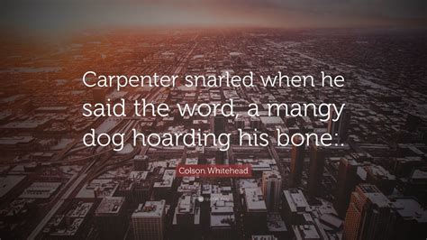 Colson Whitehead Quote Carpenter Snarled When He Said The Word A