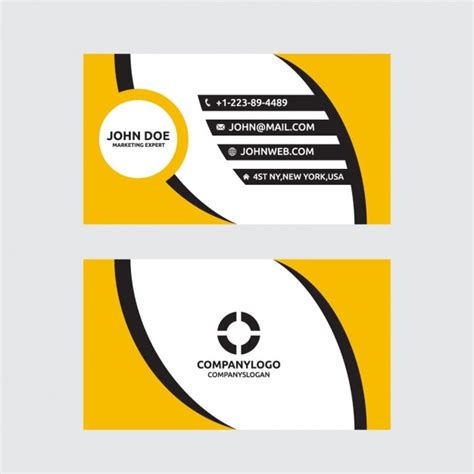 Premium Vector Modern Yellow And Black Business Card