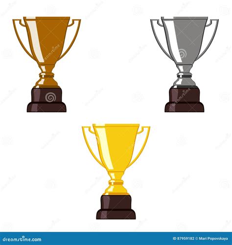 Gold Silver Bronze Trophy Cup Stock Vector Illustration Of Sign