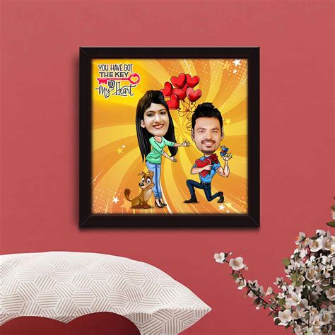 'Customised Love Couple Caricature Frame Gifts -Presto