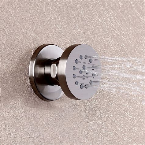 Round Wall Mount Adjustable Solid Brass 1 Spray Body Spray Shower Jet