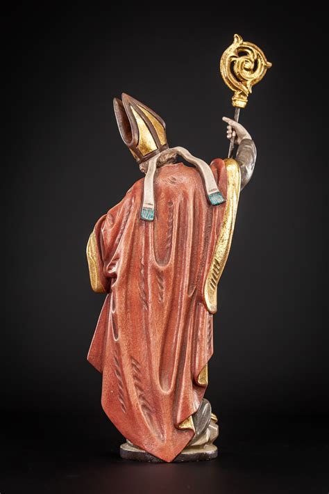 St Urban Of Langres Sculpture Saint Carved Wood Statue Etsy