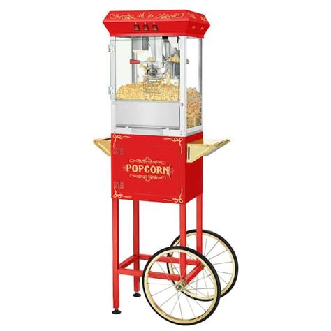 850 Watt 8 Oz Red Hot Oil Popcorn Machine With Stand 729383ttl The