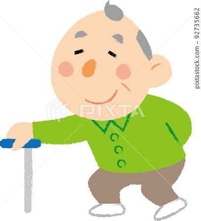 Grandpa Walking With A Cane Stock Illustration 92735662 PIXTA