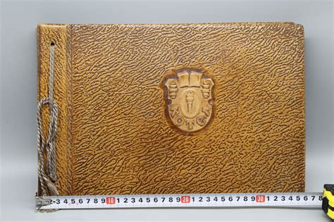 Vintage Tooled Leather Photoalbum Retro Leather Photos Cover Brown