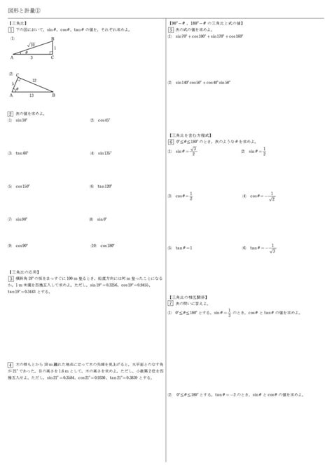 【高校数学Ⅰ】三角比 Sin Cos Tan 公式一覧（変換・正弦定理・余弦定理・面積） 学校よりわかりやすい高校数学