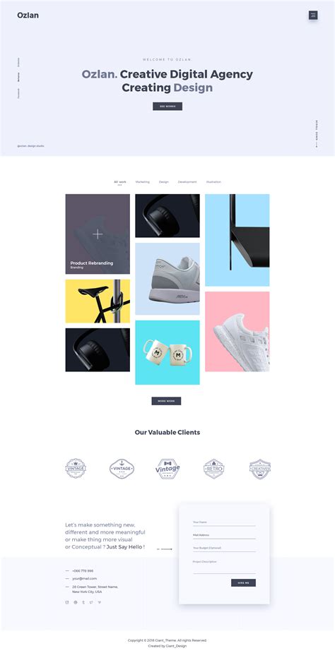 Ozlan A Creative Multi Concept Portfolio Psd Template For Agencies