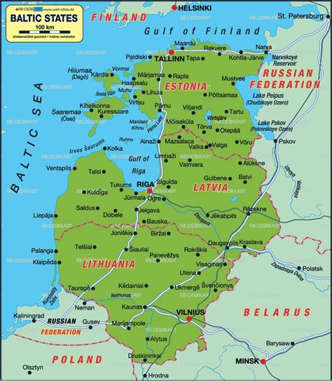 Map Of Baltic States Estonia Latvia Lithuania Map In The Atlas Of