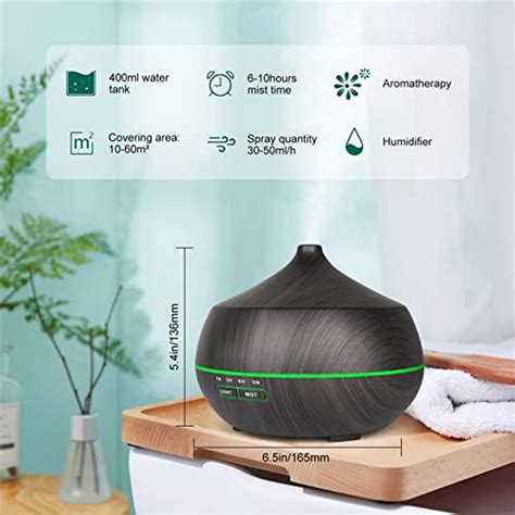 Aroma Ultraschall Ätherische Öle Diffuser 400ml Duft Diffusor im