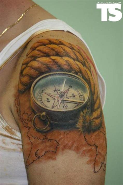 70 Amazing 3D Tattoo Designs Cuded Picture Tattoos Compass Tattoo