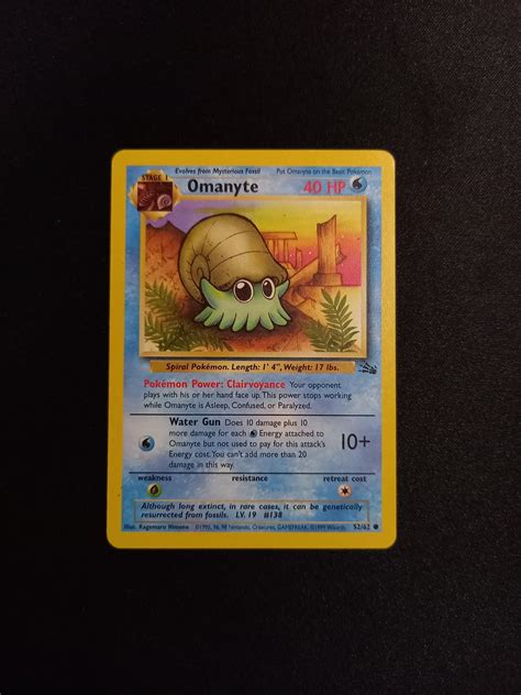 Pok Monkort Omanyte Base Set Fossil K P P Tradera