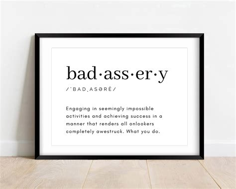 Badassery Definition Quote Printable Quote Strong Women Etsy