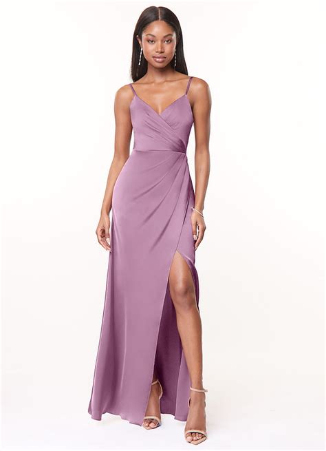 Azazie Maci Stretch Satin Dress Wisteria Bridesmaid Dresses Azazie