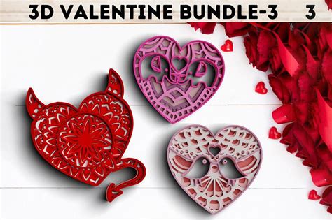 3d Valentine Svg Dxf 4 Layer Xoxo Svg Graphic By Rishasart · Creative