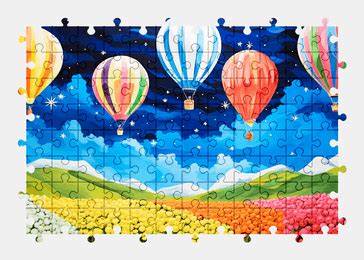 Hot Air Balloons Painting Jigsaw Puzzles Online