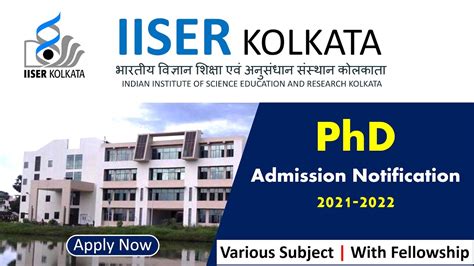 Phd Admission In Iiser Kolkata Iiser Kolkata Phd Admission