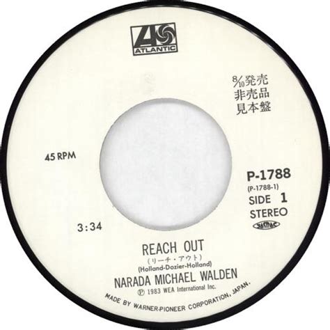 Narada Michael Walden Reach Out White Label Insert Japanese Promo 7 Vinyl Single 7 Inch