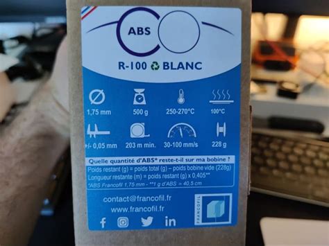 Test Du Filament Abs R Blanc De Chez Francofil Nozzler