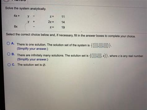 Solved Solve The System Analytically 4x N Y Y 8x 2z Chegg