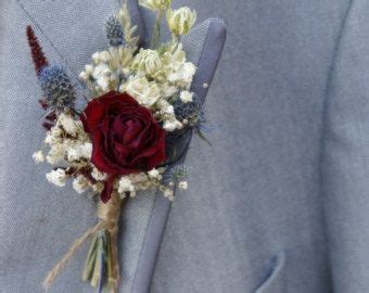 Festival Meadow Dried Flower Buttonhole Etsy UK Winter Wedding