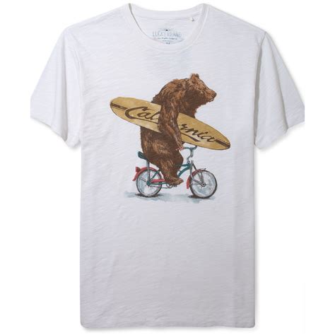 Lyst Lucky Brand Short Sleeve Bear Crusier T Shirt In White For Men