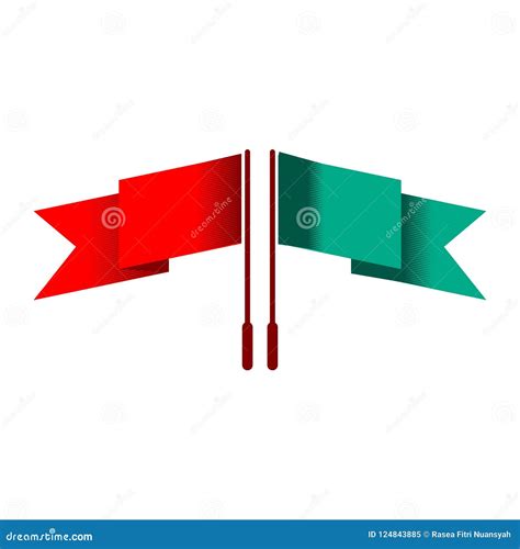 Flags for Design Elements, Red and Blue Flags Stock Illustration ...