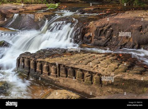 Kbal Spean Waterfall National Park At Siem Reap Cambodia Stock Photo