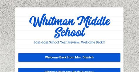 Whitman Middle School | Smore Newsletters for Education