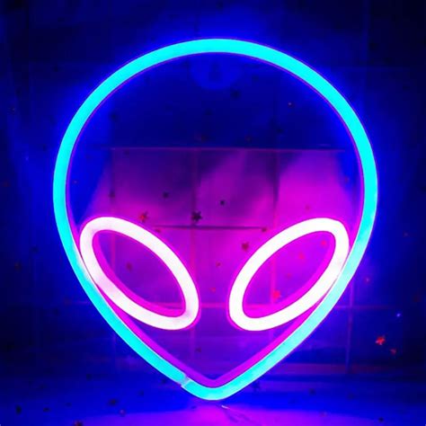 Alien Shape Led Neon Sign Usb Battery Powered Novelty Neon Temu