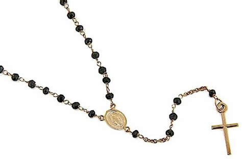 Collana Girocollo Rosario Con Medaglia Madonna Miracolosa E Croce Gr 6