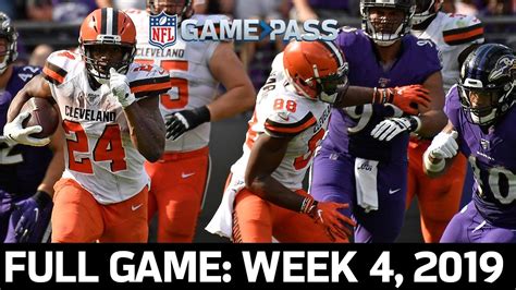 Cleveland Browns Vs Baltimore Ravens Week 4 2019 Full Game Youtube