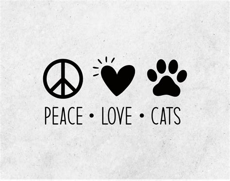 Peace Love Cats SVG Peace Love Cats SVG PNG Iron On Transfer Svg