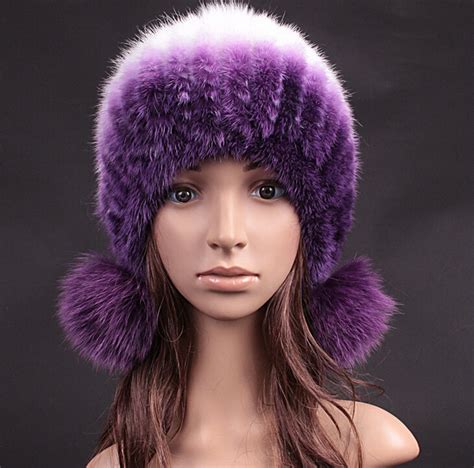 Buy Wholesale Unique Real Mink Fur Hat With Fox Fur Balls Women Winter