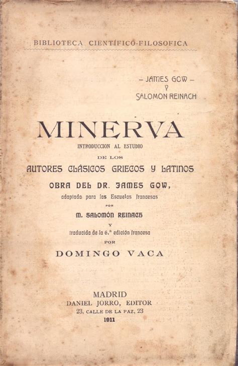 Minerva Introduccion Al Estudio De Los Autores Clasicos Griegos Y