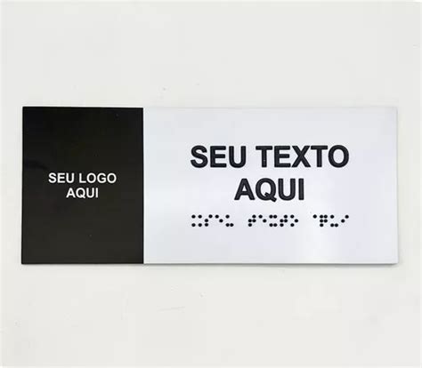 Placa Em Braille 25x10 Personalizada Texto Em Alto Relevo