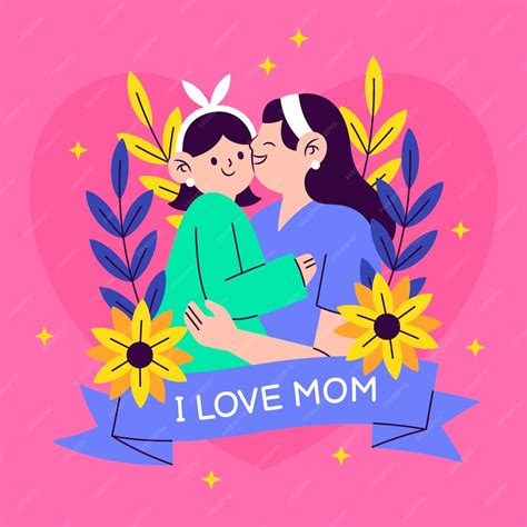 Premium Vector Flat Mothers Day Illustration