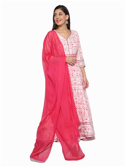 Pink Anarkali Suit Set With Belt Ritimanya