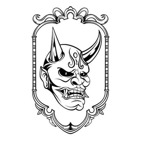 Premium Vector Vector Hannya Oni Mask Devil Japanese Yokai Tshirt Design