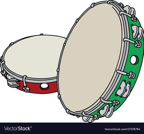 Red And Green Tambourines Royalty Free Vector Image