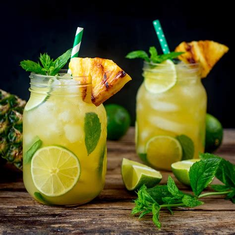 Pineapple Ginger Mojitos With Spiced Rum Nicky S Kitchen Sanctuary