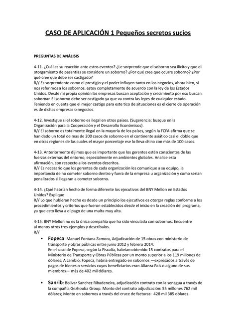 Caso De Aplicacion Cap4 Edras Eliasid Mendez Caso De AplicaciÓn 1 Pequeños Secretos Sucios