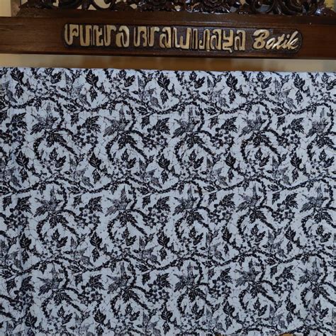 Jual Kain Batik Print Monokrom Hitam Putih Katun Prima Seragam