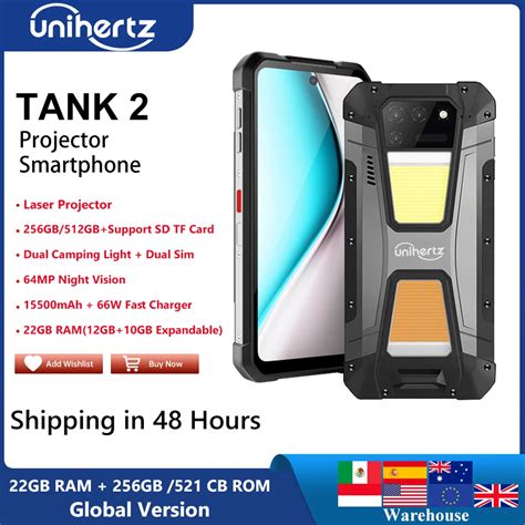 Unihertz Tank Projector Powered Smartphone Gb Gb Camping