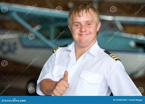 Young Pilot With Down Syndrome Showing Thumbs Up Royalty Free Stock Image Image 29460186