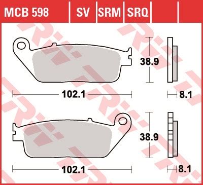 Set Placute Frana TRW MCB598SRM Honda CB 400 600 1000 CBR 750 VT