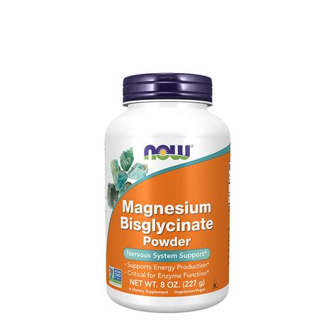 Now Foods Magnesium Bisglycinate Powder Oz