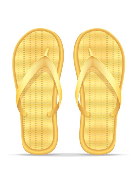 Beach Slippers Stock Vector Illustration Isolated On White Background