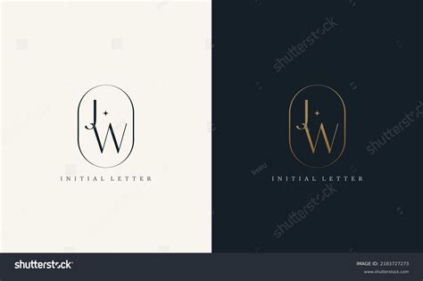 Premium JW Logo Monogram With Gold Circle Frame Royalty Free Stock