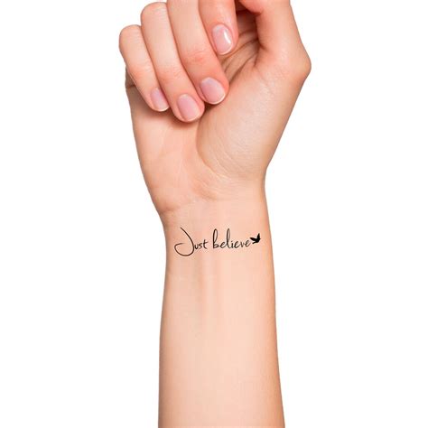 Just Believe Bird Temporary Tattoo | Etsy