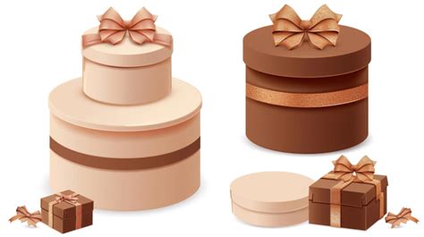 Round Gift Box With Bow And Two Small Gift Boxes Background Gift Box